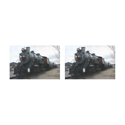Railroad Vintage Steam Engine on Train Tracks Placemat 12’’ x 18’’ (Set of 2)