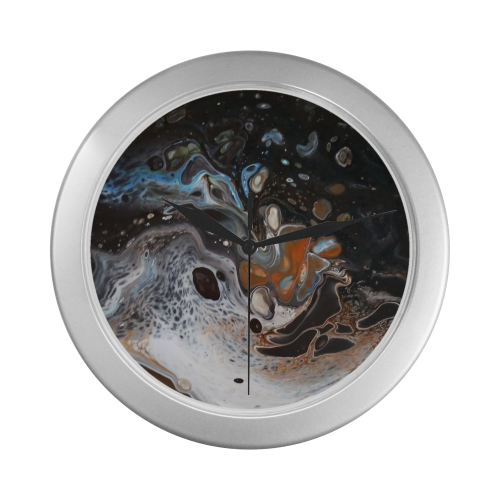 white river planet Silver Color Wall Clock