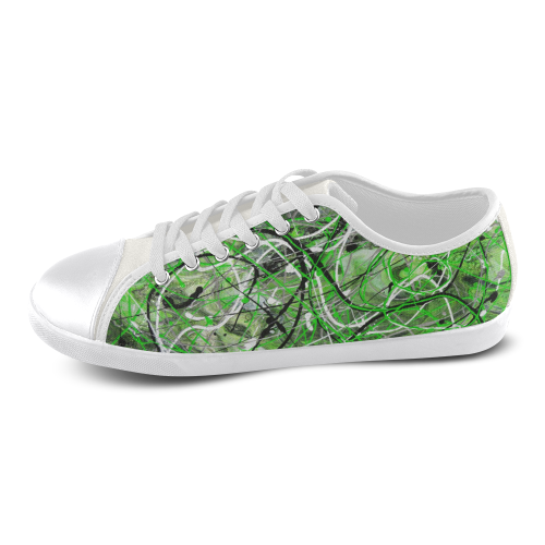 Crazy Green Canvas Shoes for Women/Large Size (Model 016)