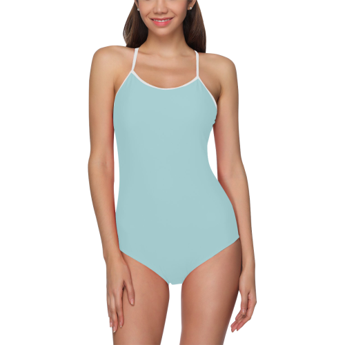 color powder blue Strap Swimsuit ( Model S05)