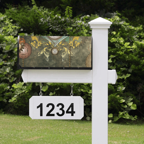 Steampunk, elegant design with heart Mailbox Cover