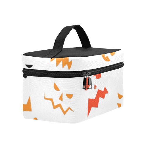 Pumpkin Faces HALLOWEEN WHITE Cosmetic Bag/Large (Model 1658)