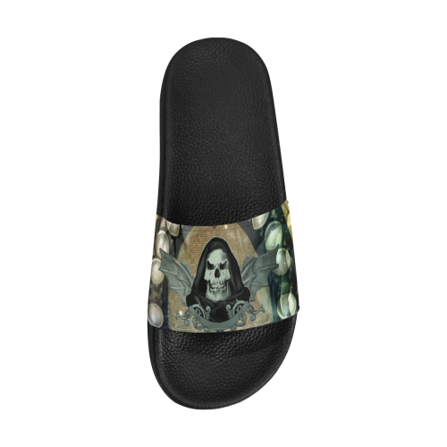 Awesome scary skull Women's Slide Sandals (Model 057)