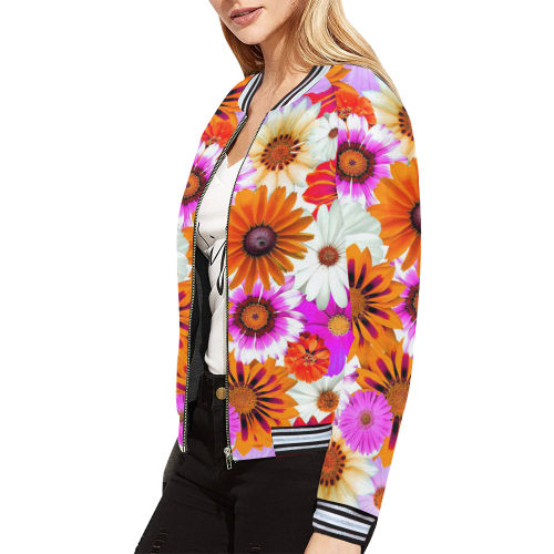 Spring Time Flowers 2 All Over Print Bomber Jacket for Women (Model H21)