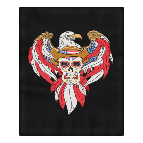 American Eagle Sugar Skull Black 3-Piece Bedding Set