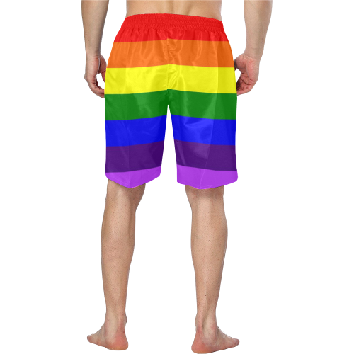 Rainbow Flag (Gay Pride - LGBTQIA+) Men's Swim Trunk/Large Size (Model L21)