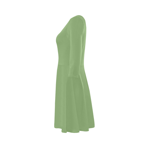 color asparagus 3/4 Sleeve Sundress (D23)