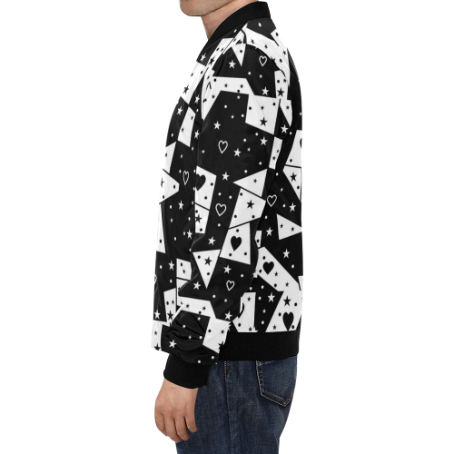Black and White Popart by Nico Bielow All Over Print Bomber Jacket for Men/Large Size (Model H19)