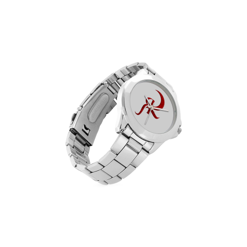 Red Queen Red Symbol White Unisex Stainless Steel Watch(Model 103)