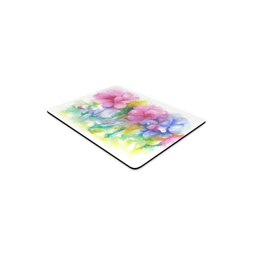 Tropical Flowers, Bold Floral Watercolor Rectangle Mousepad