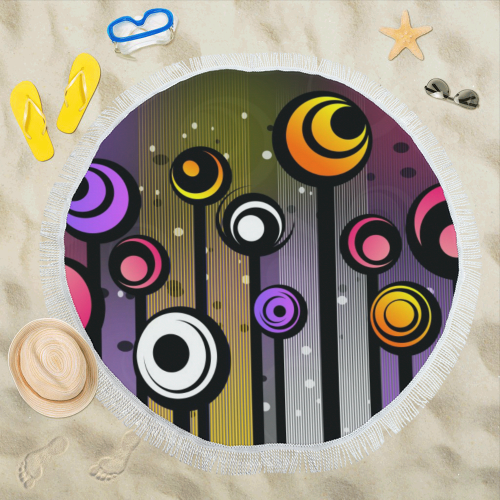 abstract-4065237 Circular Beach Shawl 59"x 59"