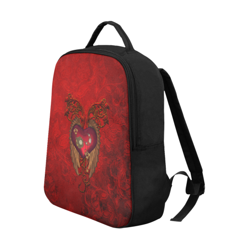 Beautiful heart, wings, clocks and gears Popular Fabric Backpack (Model 1683)