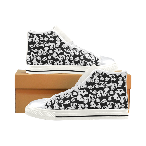 Panda Pattern High Top Canvas Shoes for Kid (Model 017)