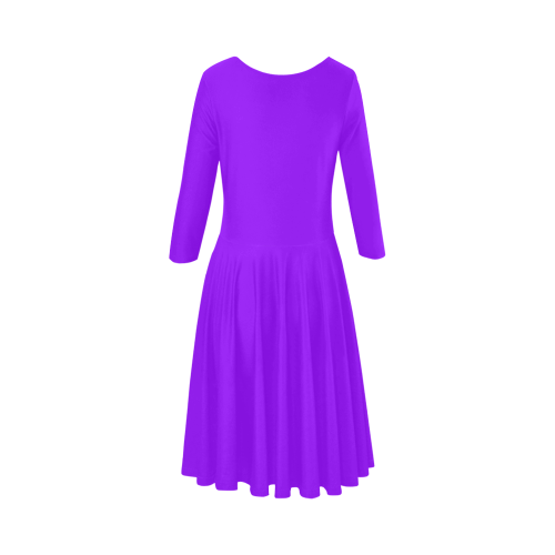 color electric violet Elbow Sleeve Ice Skater Dress (D20)