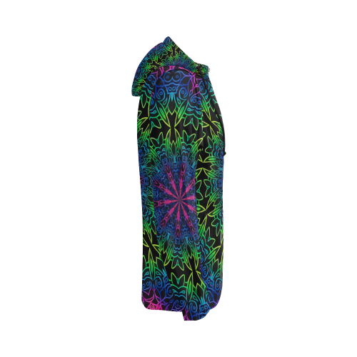 Rainbow Scratch Art Mandala Kaleidoscope Abstract All Over Print Full Zip Hoodie for Women (Model H14)
