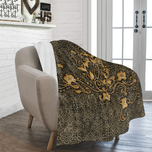 Vintage, floral design Ultra-Soft Micro Fleece Blanket 50"x60"