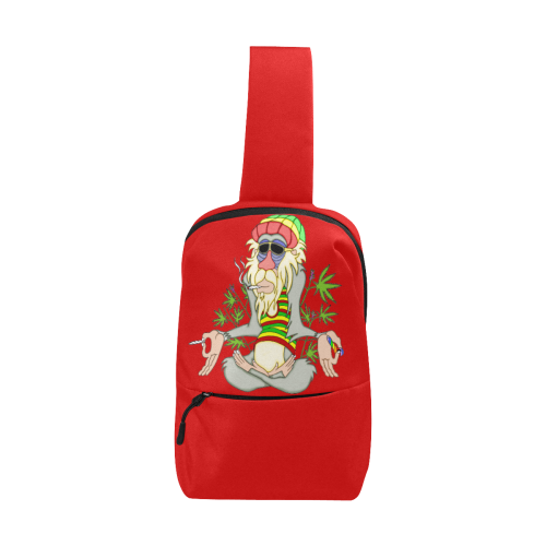 Hippie Ganja Guru Red Chest Bag (Model 1678)