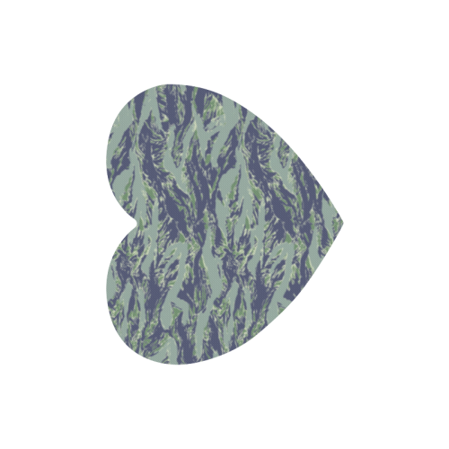 Jungle Tiger Stripe Green Camouflage Heart-shaped Mousepad