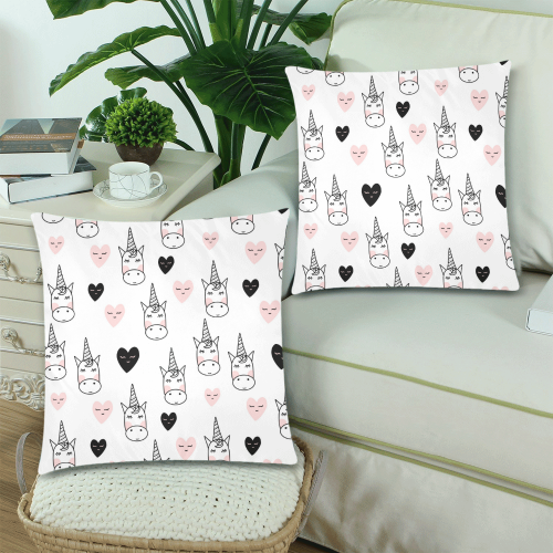 158 Custom Zippered Pillow Cases 18"x 18" (Twin Sides) (Set of 2)