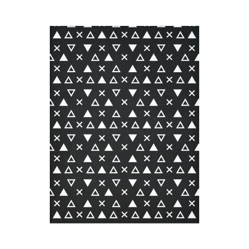 Geo Line Triangle Cotton Linen Wall Tapestry 60"x 80"