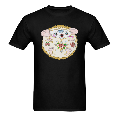 Sugar Skull Hedgehog Black Men's T-shirt in USA Size (Front Printing Only) (Model T02)