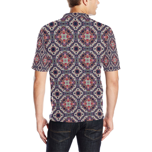 abstracted stars 1c8b2 Men's All Over Print Polo Shirt (Model T55)
