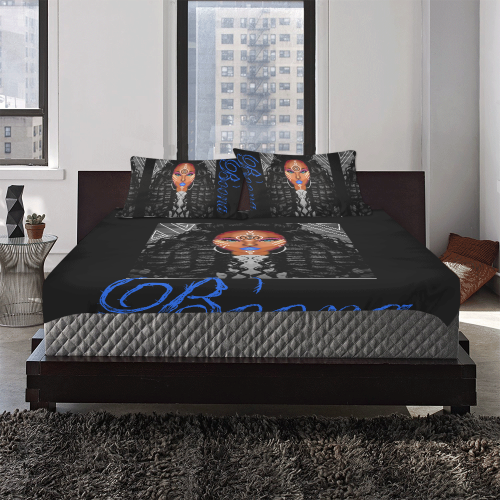 Dreamland Blu blck 3-Piece Bedding Set