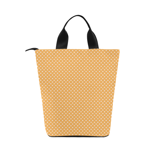 Yellow orange polka dots Nylon Lunch Tote Bag (Model 1670)