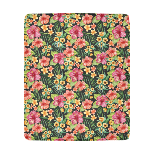 Tropical Flowers Ultra-Soft Micro Fleece Blanket 50"x60"