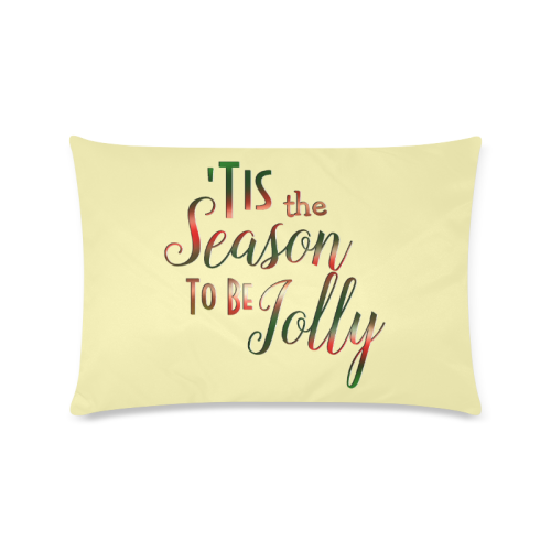 Christmas 'Tis The Season on Yellow Custom Rectangle Pillow Case 16"x24" (one side)