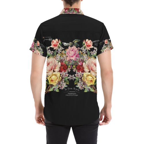 Nuit des Roses Men's All Over Print Short Sleeve Shirt/Large Size (Model T53)