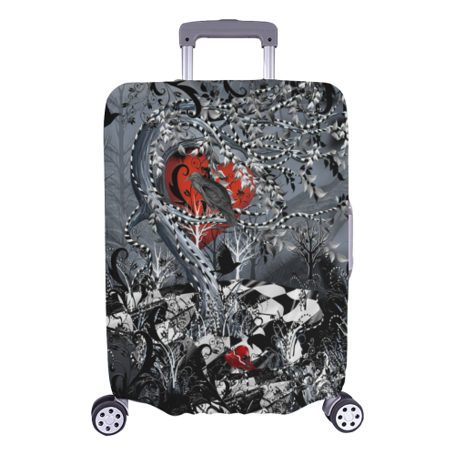 Luggage Cover Raven Heart Print By Juleez Luggage Cover/Large 26"-28"