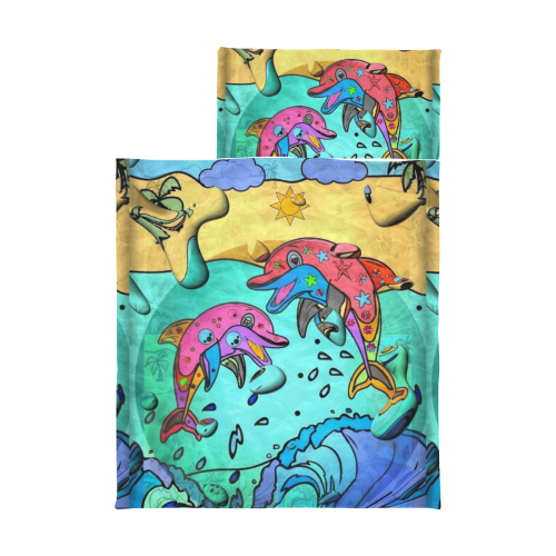 Dolphin Pop Art by Nico Bielow Kids' Sleeping Bag