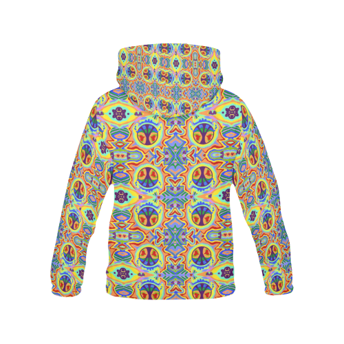 Peace sun water heart Art Pattern All Over Print Hoodie for Women (USA Size) (Model H13)