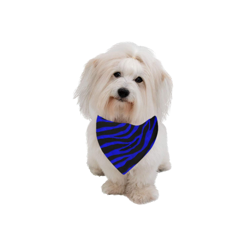 Ripped SpaceTime Stripes - Blue Pet Dog Bandana/Large Size