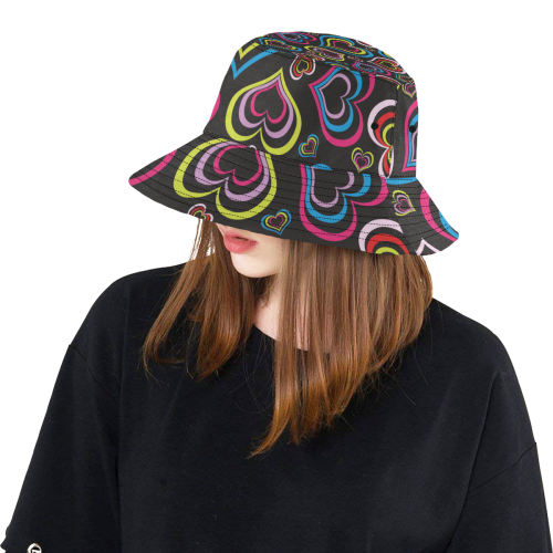 hearts gif All Over Print Bucket Hat