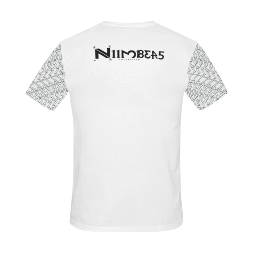 NUMBERS Collection w/1234567 Sleeves White/Black All Over Print T-Shirt for Men (USA Size) (Model T40)