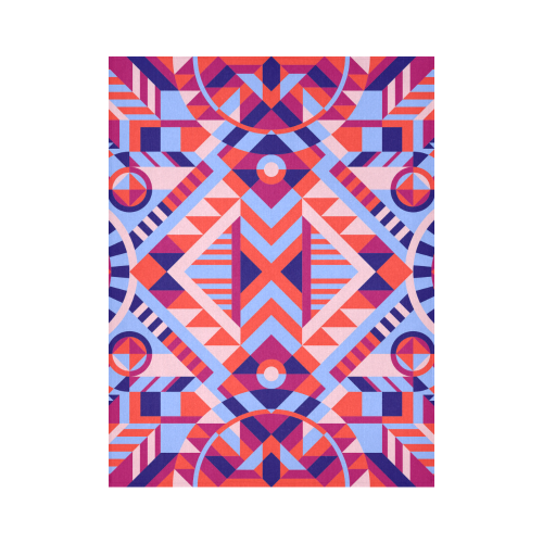 Modern Geometric Pattern Cotton Linen Wall Tapestry 60"x 80"