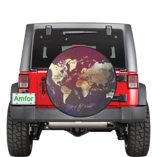 world map #map #worldmap 34 Inch Spare Tire Cover