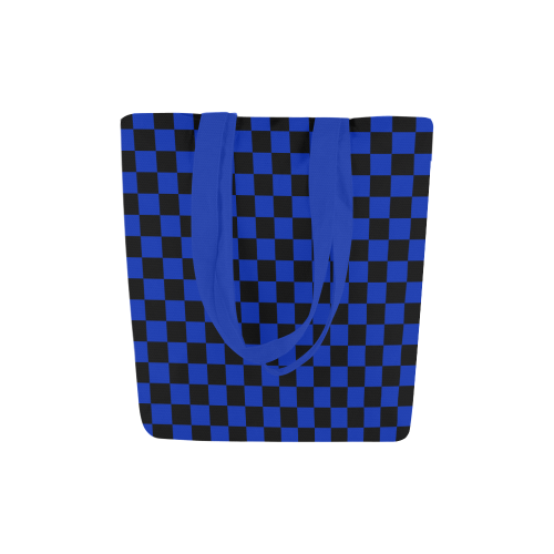 Checkerboard Black and Blue Canvas Tote Bag (Model 1657)
