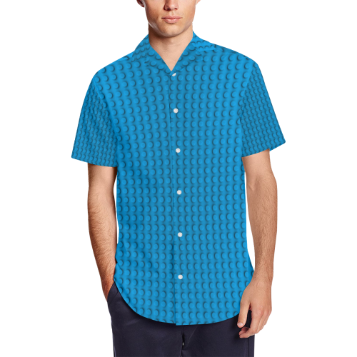 PLASTIC Men's Short Sleeve Shirt with Lapel Collar (Model T54)