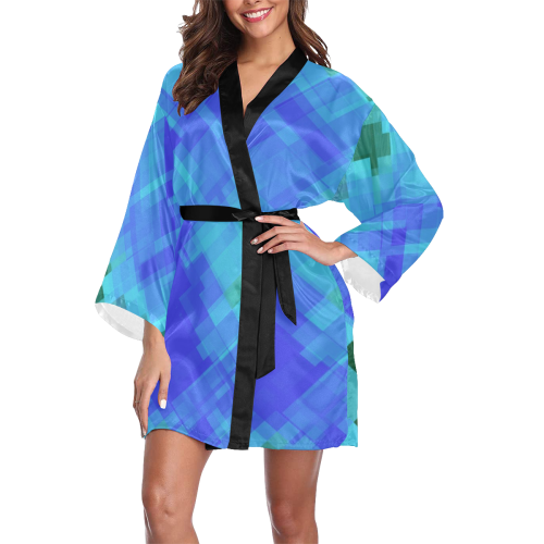 Geo abstract 2 Long Sleeve Kimono Robe