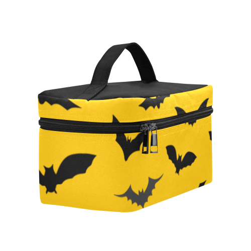 Bats HALLOWEEN Pattern YELLOW Cosmetic Bag/Large (Model 1658)