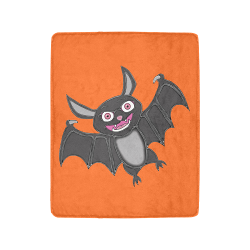 Cute Halloween Bat Orange Ultra-Soft Micro Fleece Blanket 40"x50"