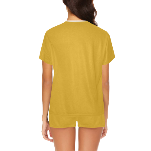 color goldenrod Women's Short Pajama Set