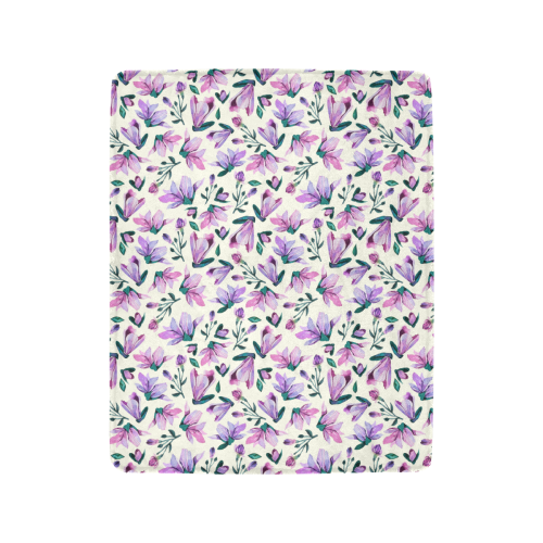 Lovely Watercolored Springflowers Ultra-Soft Micro Fleece Blanket 40"x50"