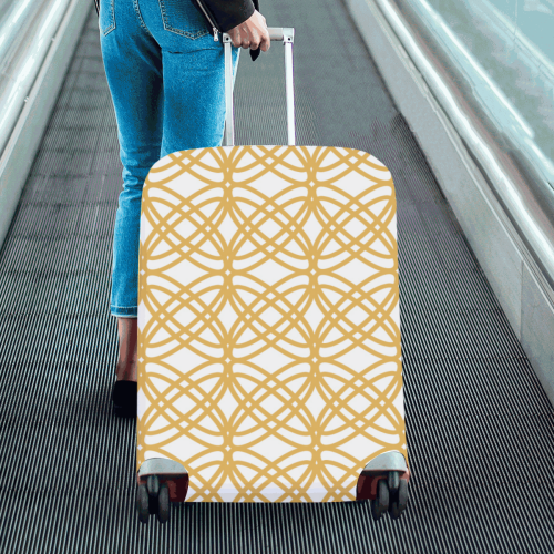 Abstract  pattern - bronze and white. Luggage Cover/Large 26"-28"