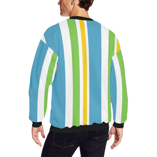 just stripes Men's Oversized Fleece Crew Sweatshirt (Model H18)