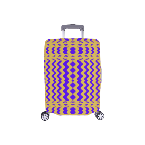 Purple Yellow Modern  Waves Lines Luggage Cover/Small 18"-21"