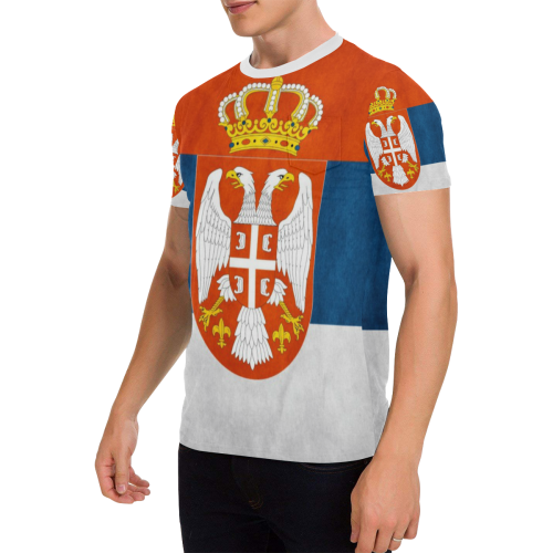 serbia Men's All Over Print T-Shirt with Chest Pocket (Model T56)